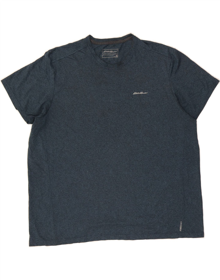EDDIE BAUER Mens T-Shirt Top 2XL Navy Blue Polyester Vintage Eddie Bauer and Second-Hand Eddie Bauer from Messina Hembry 