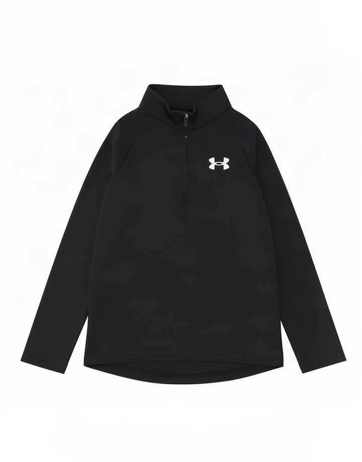 Under Armour Boys Zip Neck Pullover Træningsdragt Top 6-7 år XS Sort