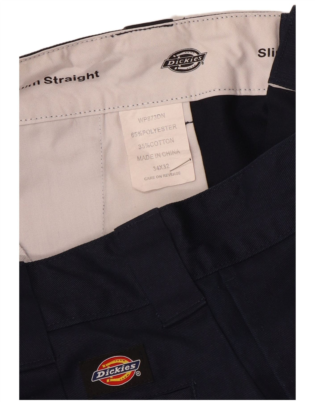 Dickies Herre Slim Straight Chino Bukser W34 L32 Navy Blue Polyester
