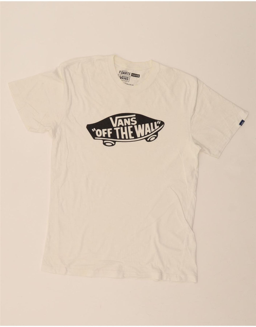 VANS Mens Custom Fit Graphic T-Shirt Top Medium White Cotton Vintage Vans and Second-Hand Vans from Messina Hembry 