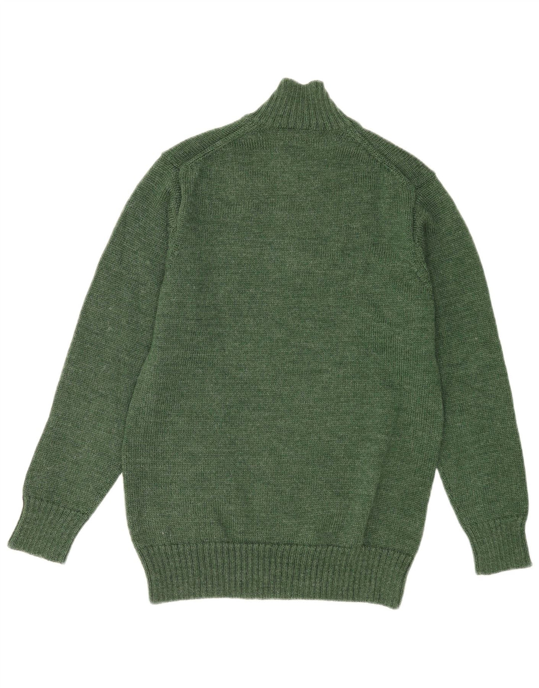 WoolOvers Herre Zip Neck Jumper Sweater Medium Grøn Uld