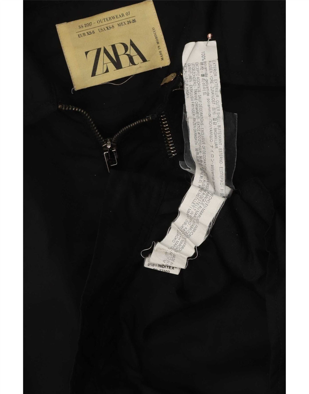 Zara Womens Crop Oversized Bomber Jacket UK 6 XS Sort Polyamid