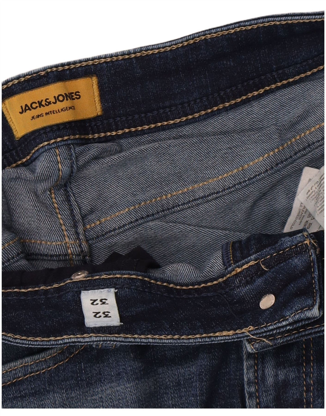 Jack & Jones Straight Jeans til mænd W32 L32 Blå Bomuld