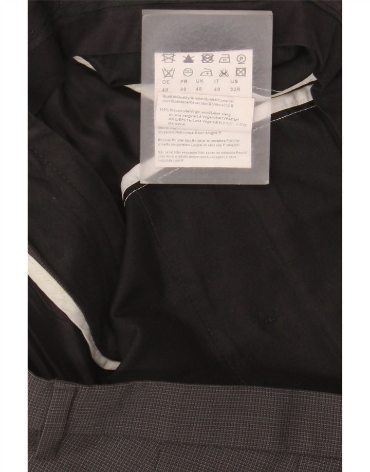 Hugo Boss Lige jakkesæt til mænd IT 48 Medium W34 L30 Grå Gingham