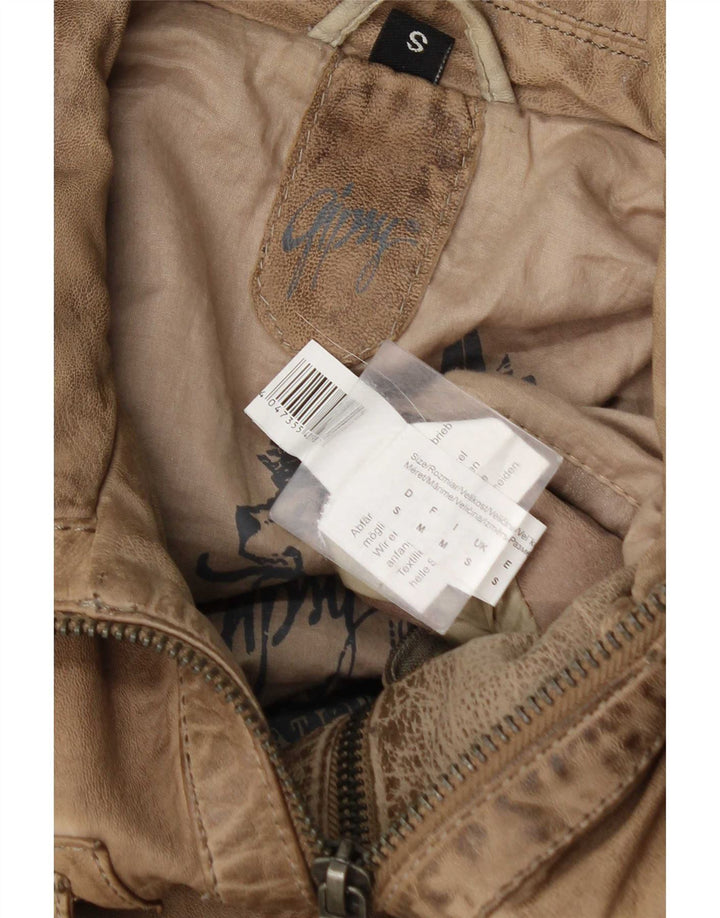 Gipsy Herre Læderjakke UK 36 Small Beige