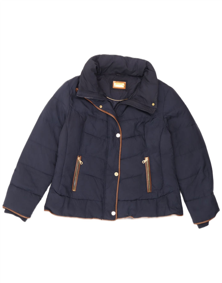 Marks & Spencer Polstret jakke til kvinder UK 16 Stor marineblå polyester
