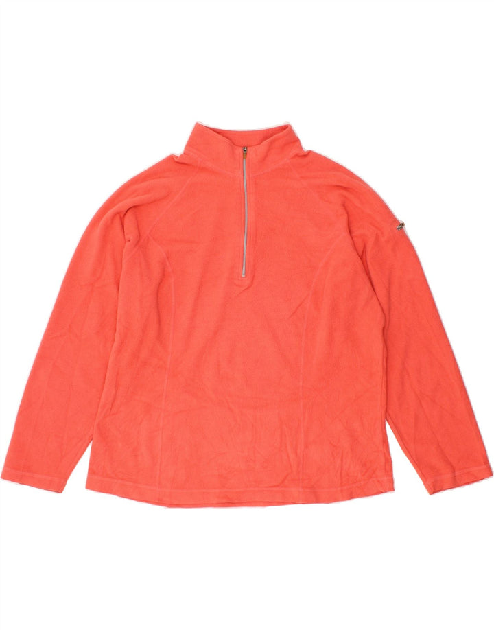L.L.BEAN Womens Zip Neck Fleece Jumper UK 16 Large Orange Polyester Vintage L.L.Bean and Second-Hand L.L.Bean from Messina Hembry 