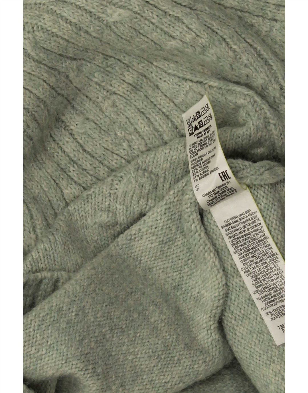 Marks & Spencer Dame Turtle Neck Jumper Sweater UK 14 Medium Green