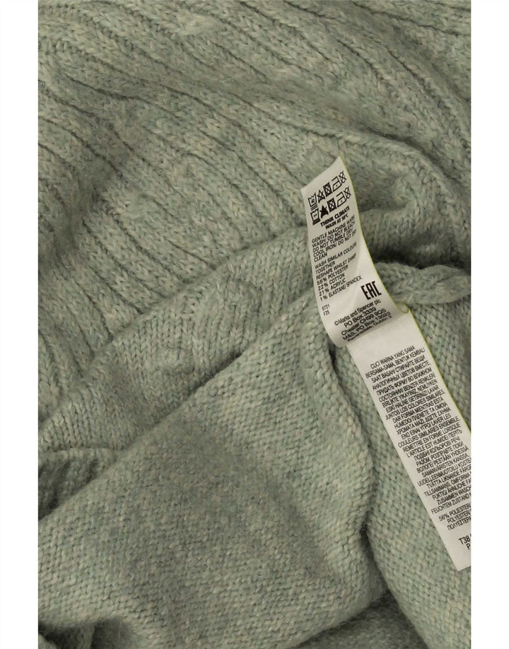 Marks & Spencer Dame Turtle Neck Jumper Sweater UK 14 Medium Green