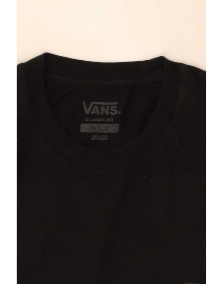 Vans Herre Classic Fit Grafisk T-Shirt Top Medium Sort Bomuld