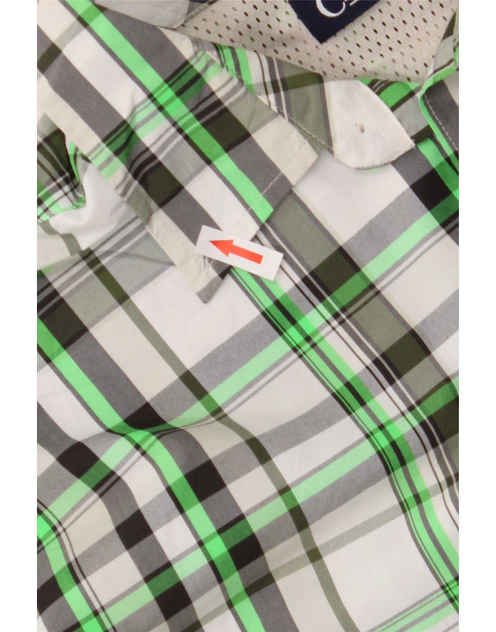 Chaps Kortærmet Herreskjorte 2XL Grøn Ternet Polyester