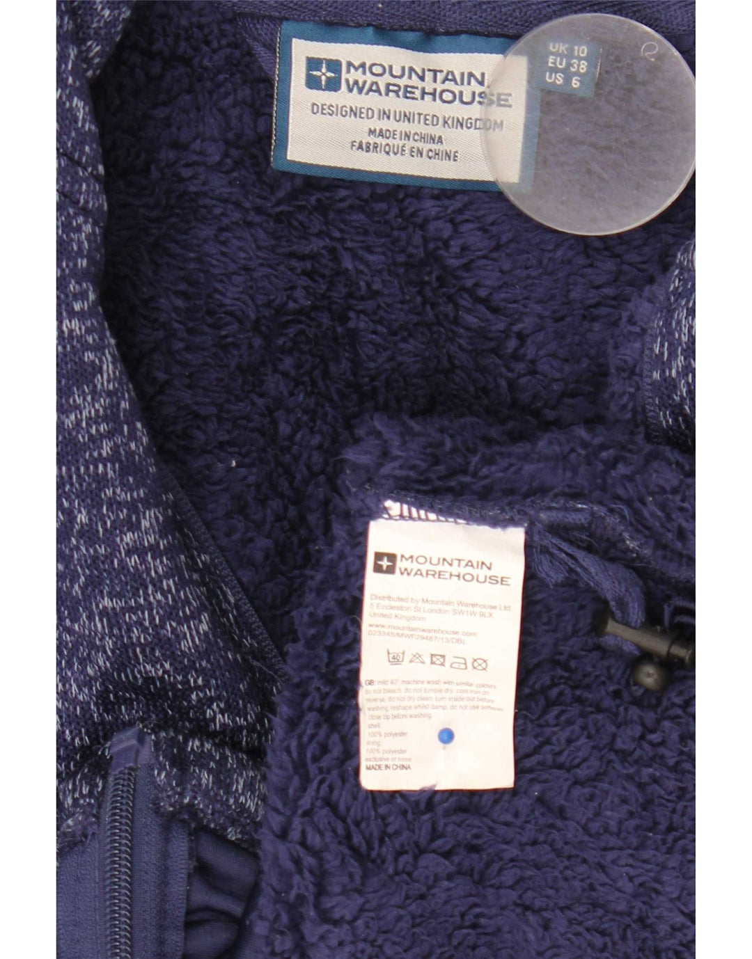 Mountain Warehouse Dame træningsdragt Topjakke UK 10 Small Navy Blue