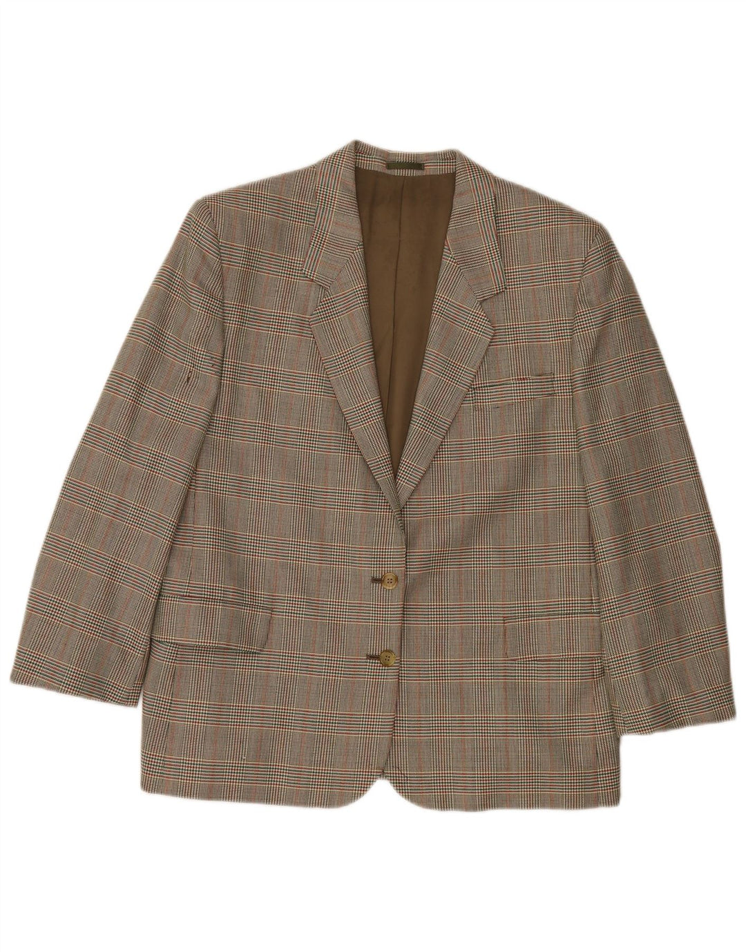 Burberrys Dame 2-knaps blazerjakke UK 14 Large Green Houndstooth Uld