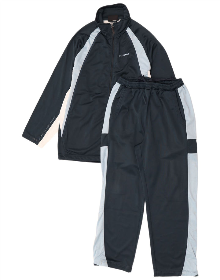 Lotto Hel træningsdragt til mænd Large Navy Blue Colourblock Polyester