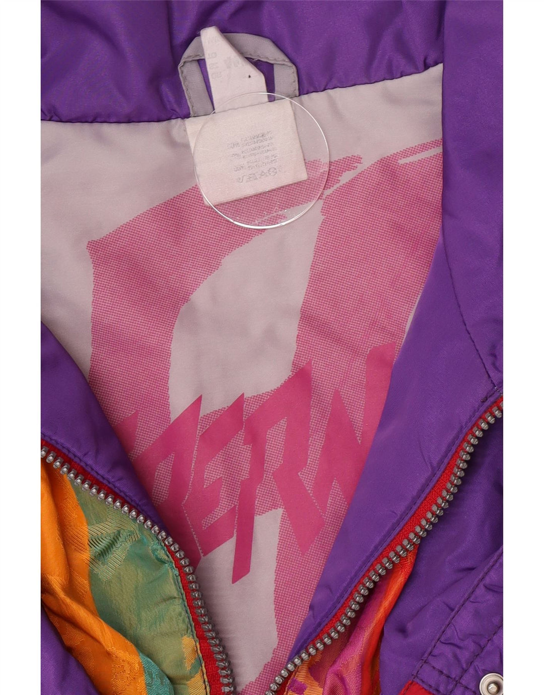Vintage oversize skijakke til kvinder IT 44/46 Medium Rød Colourblock