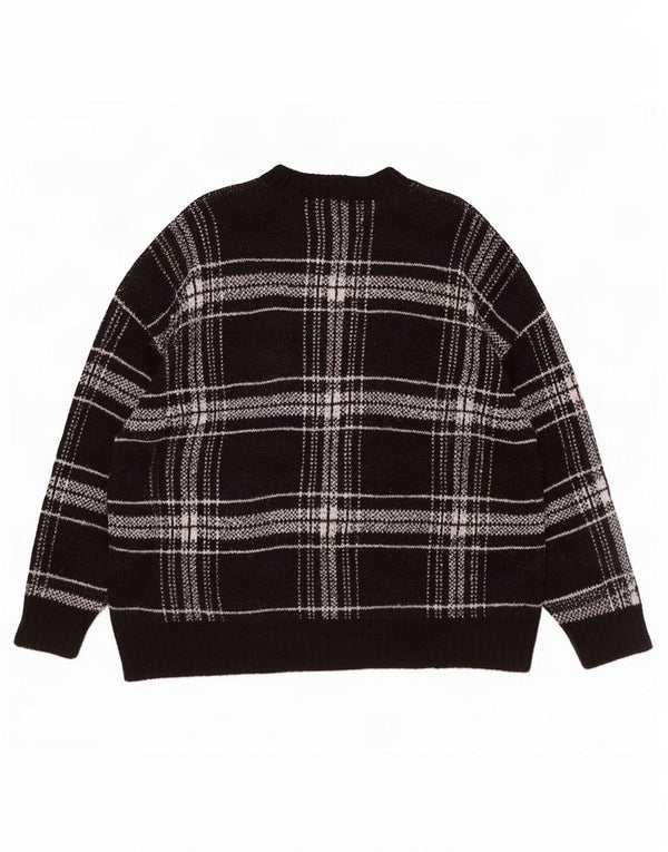 Marks & Spencer Womens Crew Neck Jumper Sweater UK 18 XL Black Check