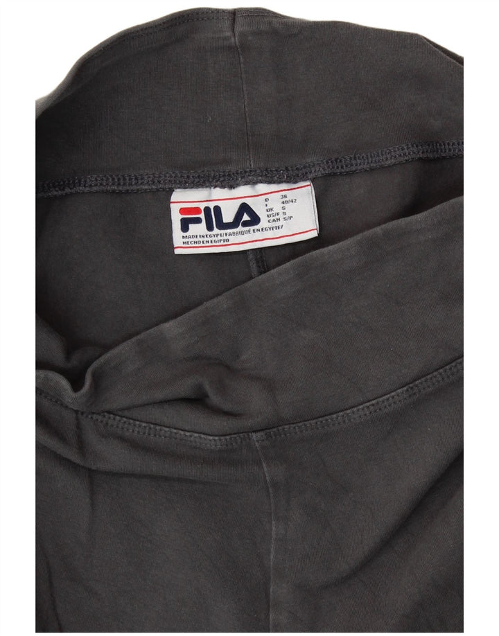 Fila Kvinders Grafiske Leggings UK 10 Små Grå Bomuld
