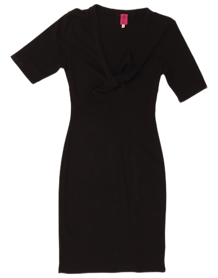 Ungaro Womens Bodycon Dress UK 10 Small Black