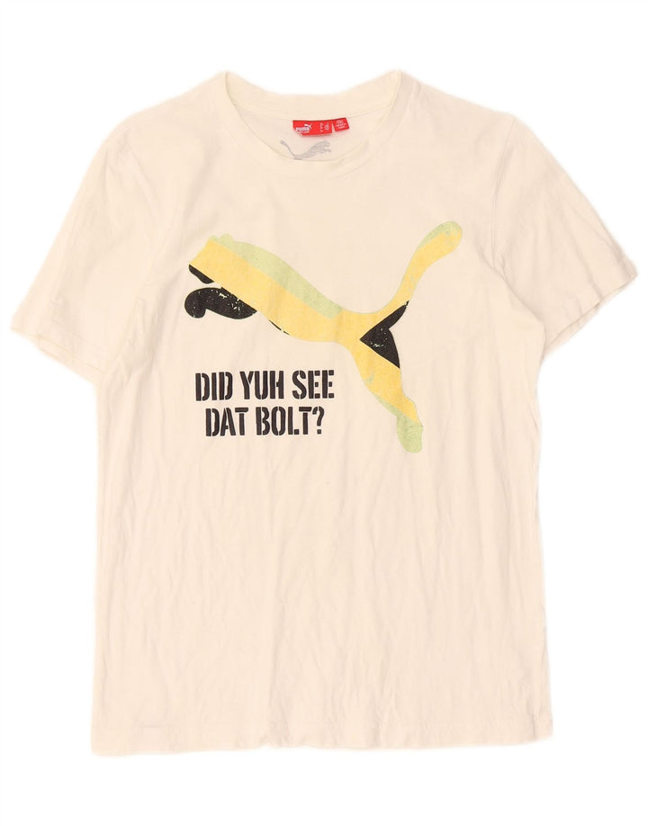 Puma Herre Grafisk T-Shirt Top Lille Hvid