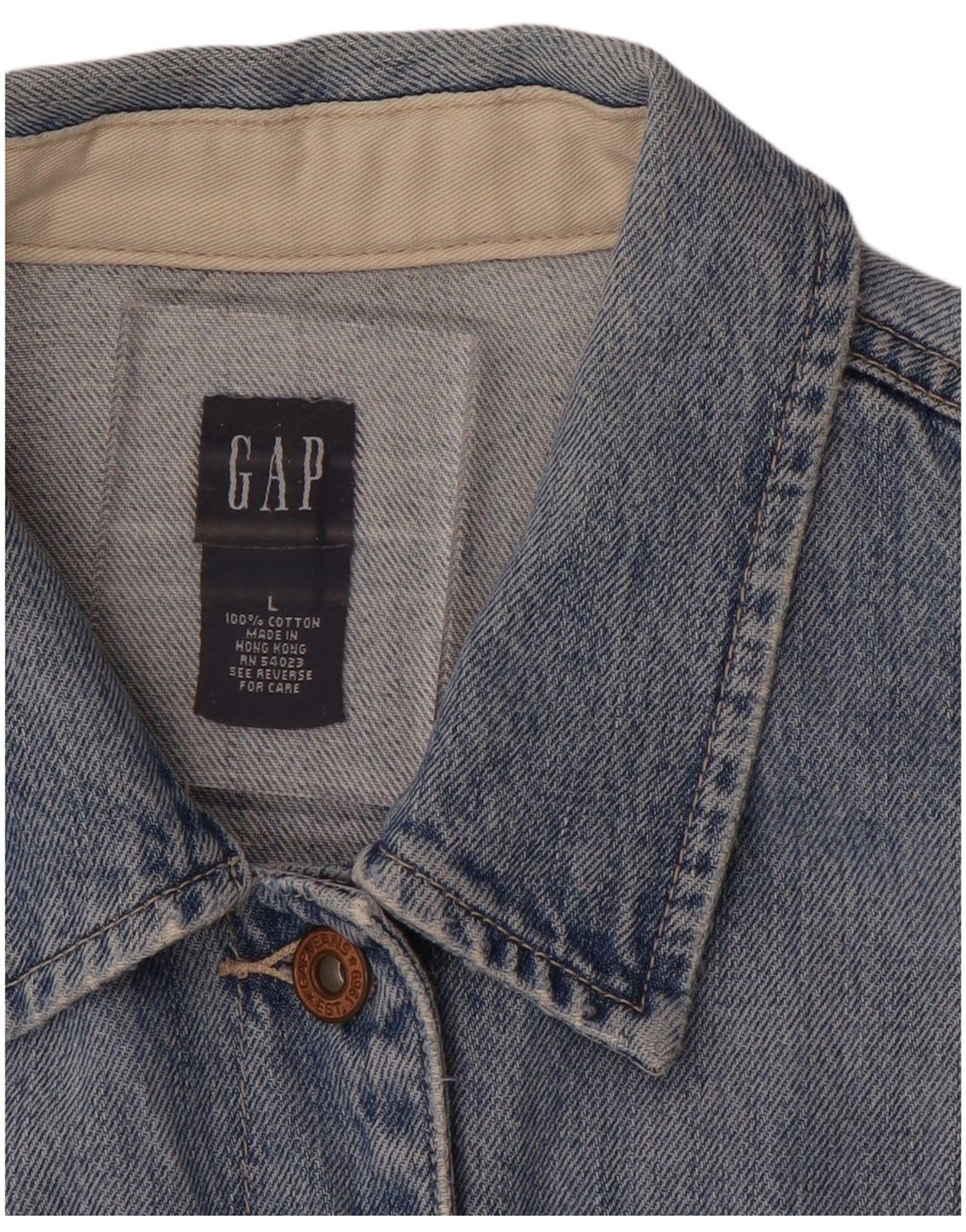 GAP Womens Crop denimjakke UK 16 Large Blue Cotton