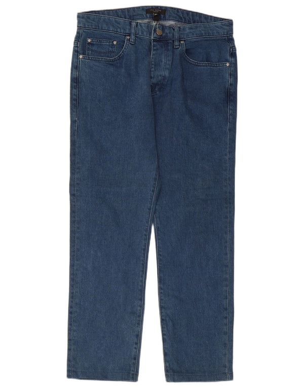 Ted Baker Straight Jeans til mænd W32 L27 Blå Lyocell