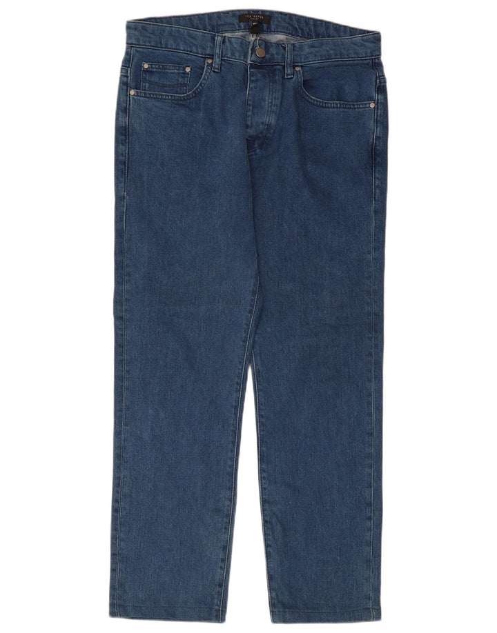 Ted Baker Straight Jeans til mænd W32 L27 Blå Lyocell