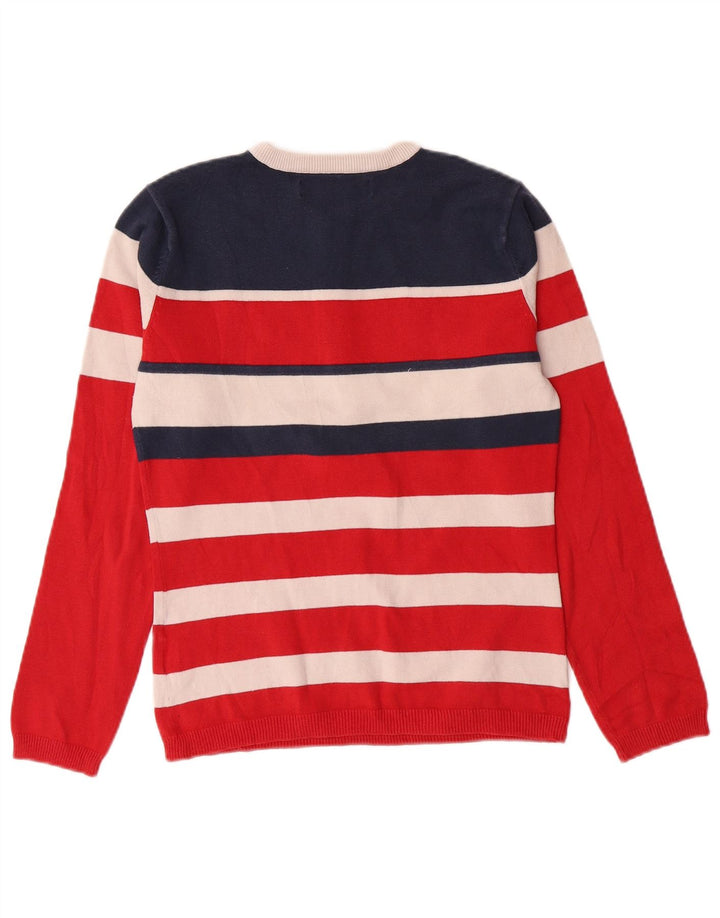 TOMMY HILFIGER sweater med lynlås til kvinder UK 12 Medium rød stribet