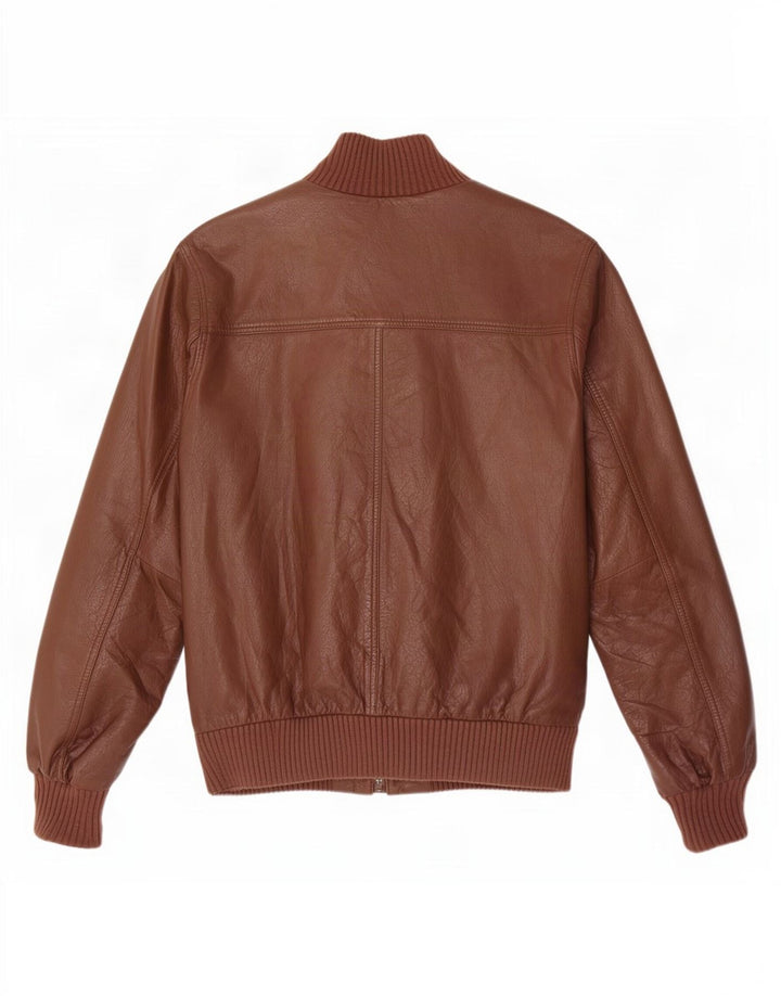 Timberland Herre Bomber Læderjakke UK 38 Medium Brun