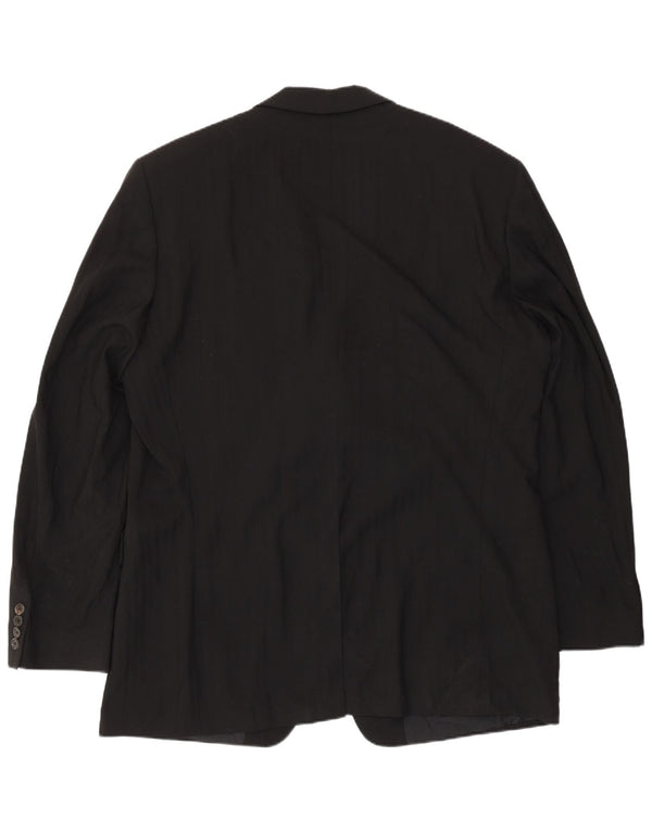 Hugo Boss Herre 3-knaps blazerjakke EU 56 3XL Sort Stribet Uld