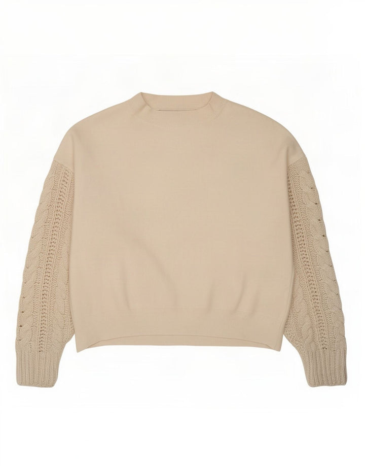 Zara Dame Oversized Crew Neck Jumper Sweater UK 10 Small White