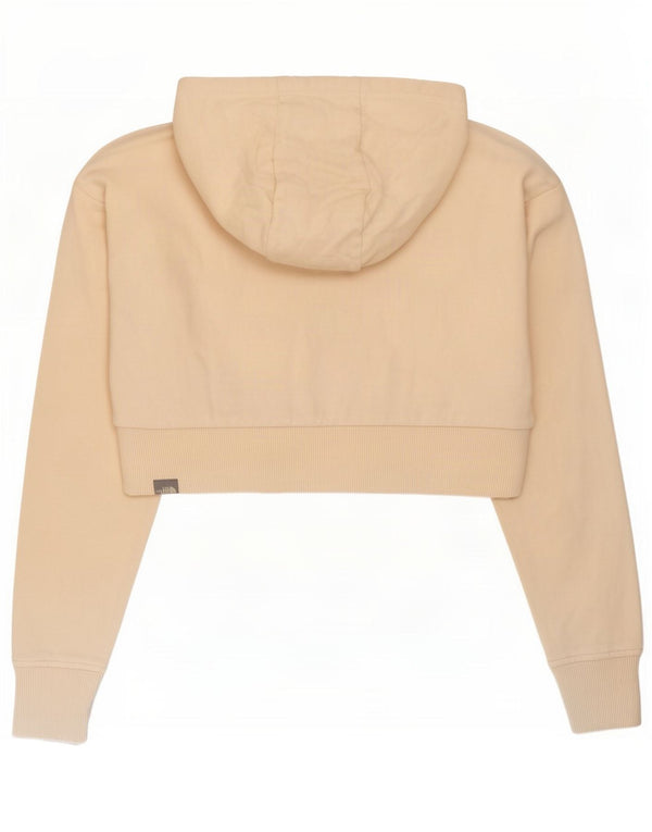The North Face Womens Crop Oversized Hoodie Jumper UK 6 XS Beige Bomuld