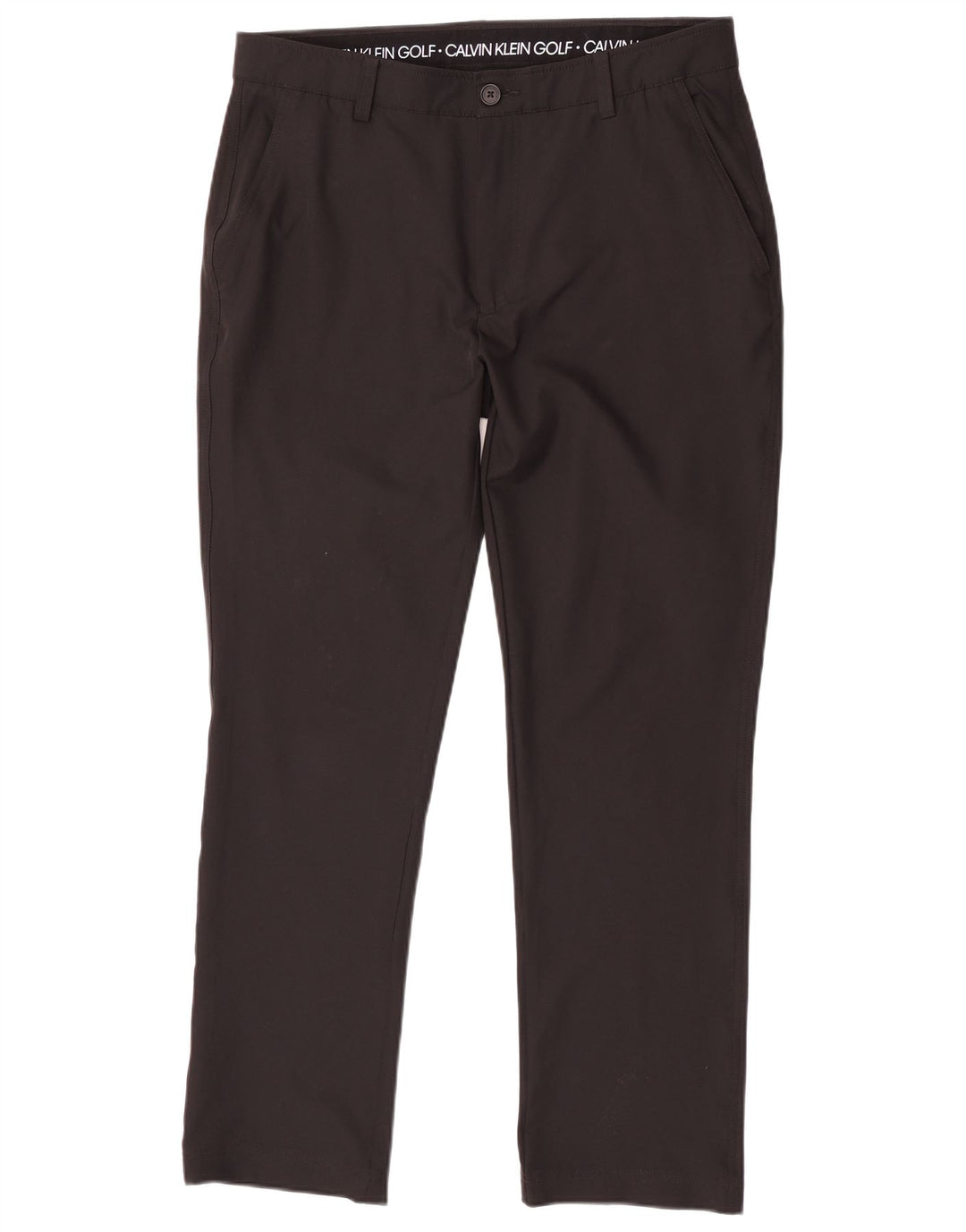Calvin Klein Lige Chinobukser til mænd W34 L31 Sort polyester