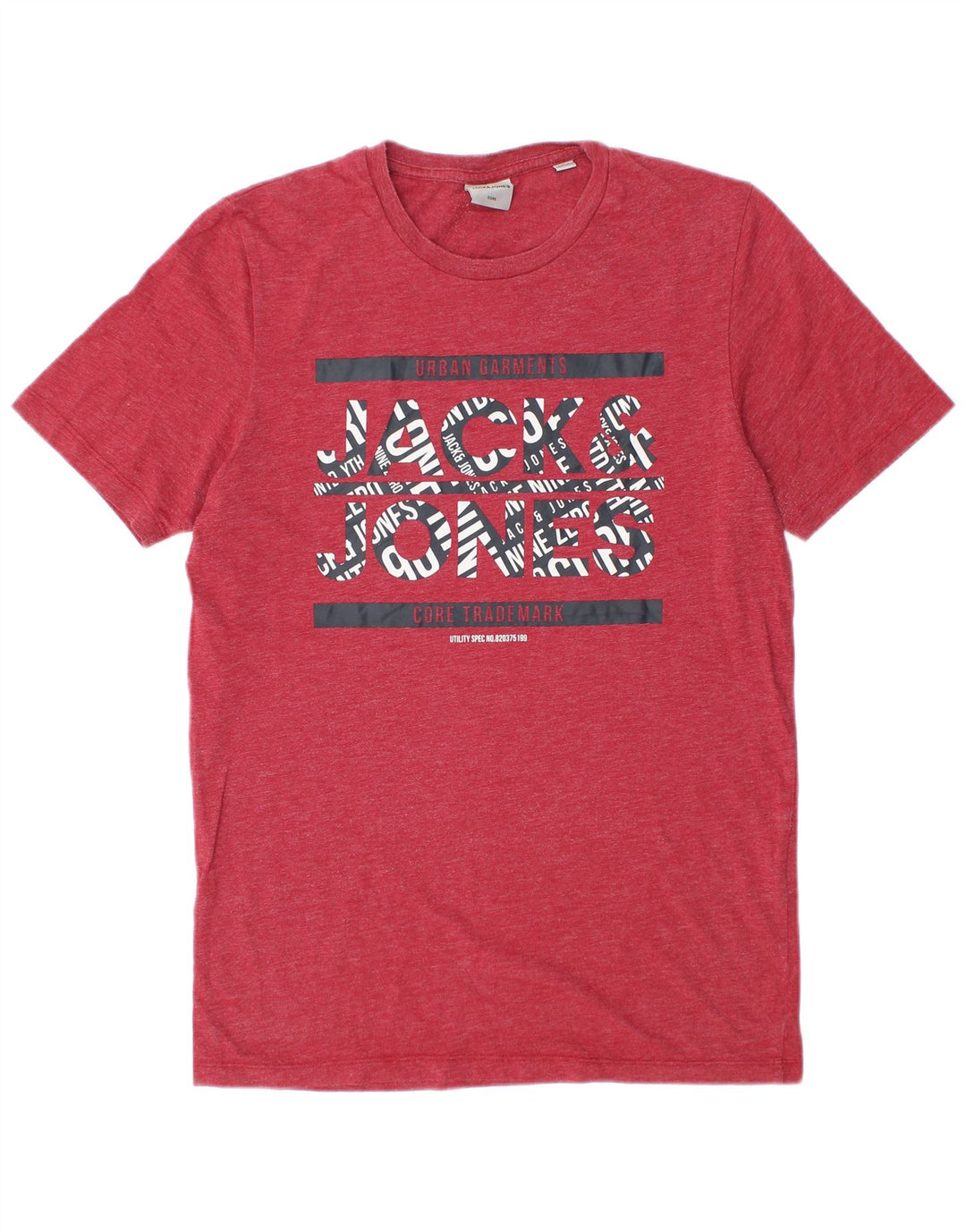 Jack & Jones Herre grafisk T-shirt Top Medium Rød Flecked Bomuld