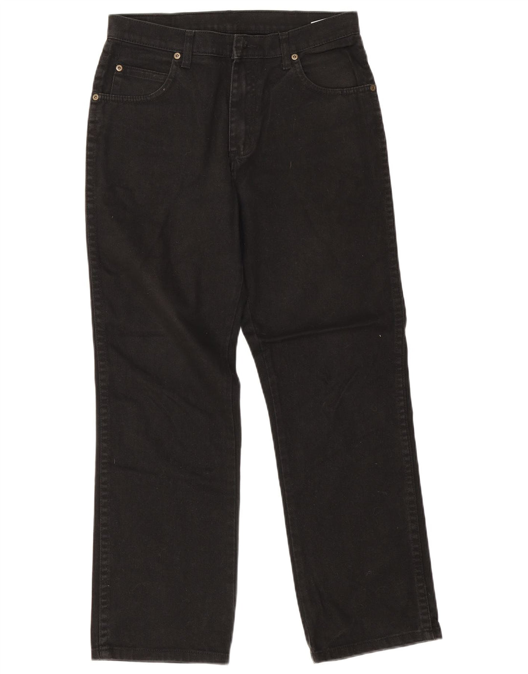Wrangler Herre Regular Fit Straight Jeans W32 L30 Sort Bomuld