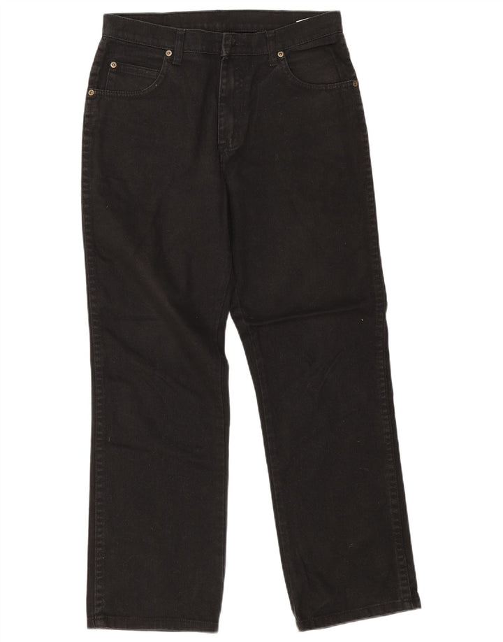 Wrangler Herre Regular Fit Straight Jeans W32 L30 Sort Bomuld