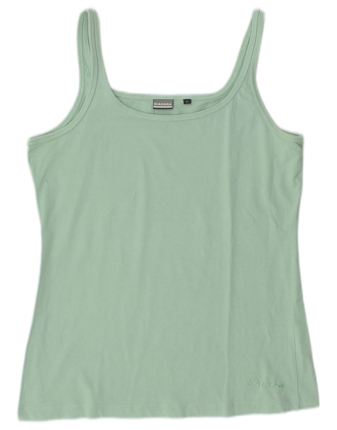 Diadora Dame Cami Top UK 14 Stor turkis bomuld