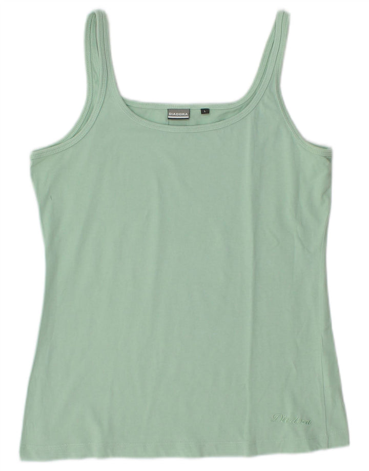 Diadora Dame Cami Top UK 14 Stor turkis bomuld