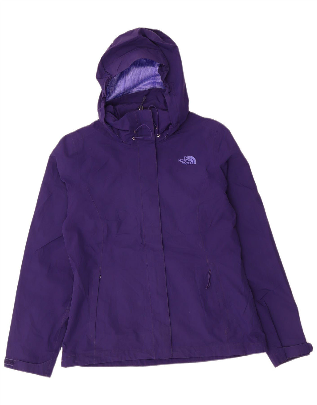 THE NORTH FACE Dame Hyvent Regnjakke med hætte UK 14 Medium Lilla Nylon
