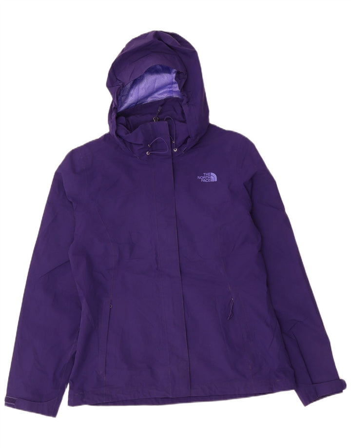 THE NORTH FACE Dame Hyvent Regnjakke med hætte UK 14 Medium Lilla Nylon