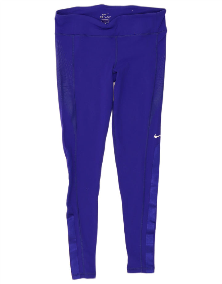 NIKE Dame Dri Fit Leggings UK 14 Medium Lilla Nylon