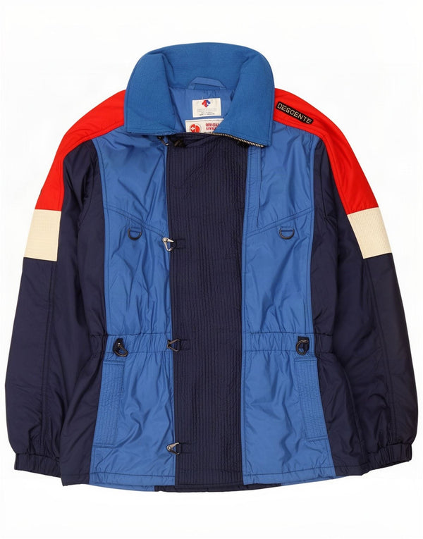Descente Mens Ski Jacket IT 56 3XL Navy Blue Colourblock Polyester