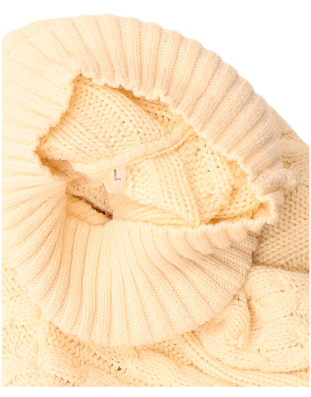 Vintage Herre rullehals sweater stor beige