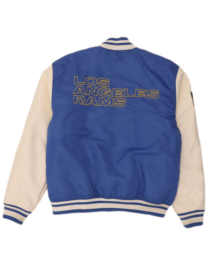 Pull & Bear Herre Los Angeles Rams Varsity Jacket UK 38 Medium Blue Sports