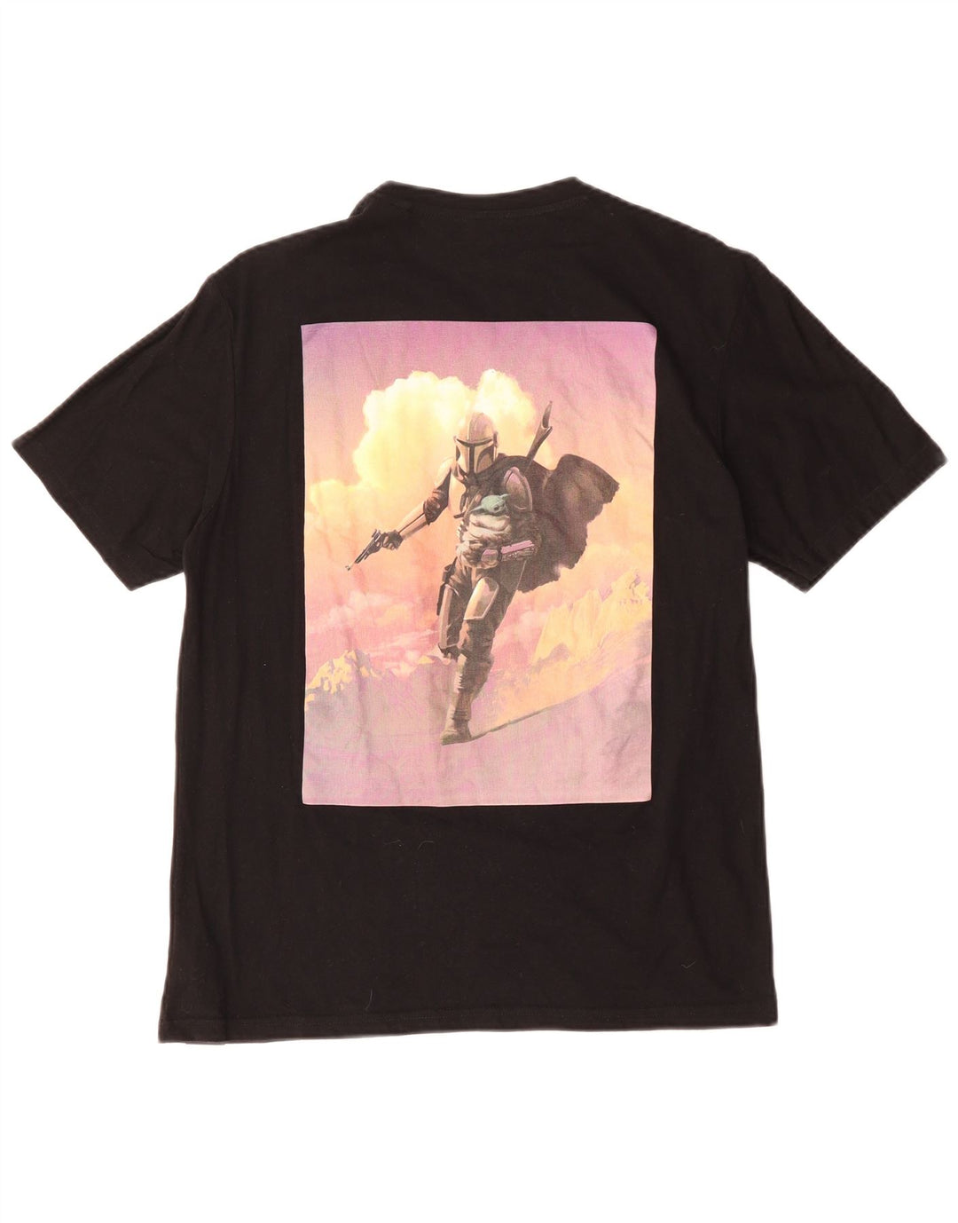 Pull & Bear Herre grafisk T-shirt Top Medium Sort Bomuld