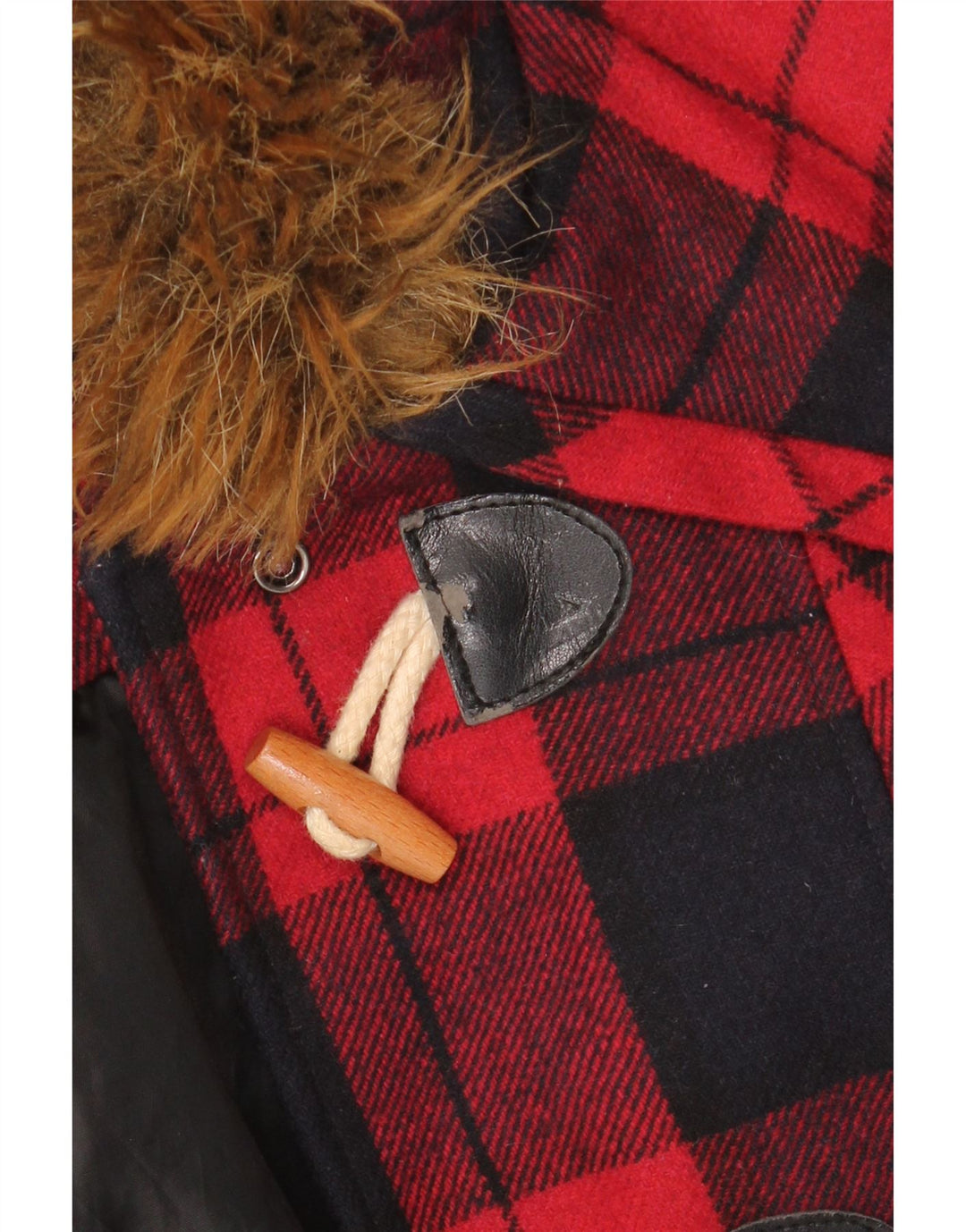 MISS SELFRIDGE Dame Hættejakke UK 6 XS Rød Plaid Uld