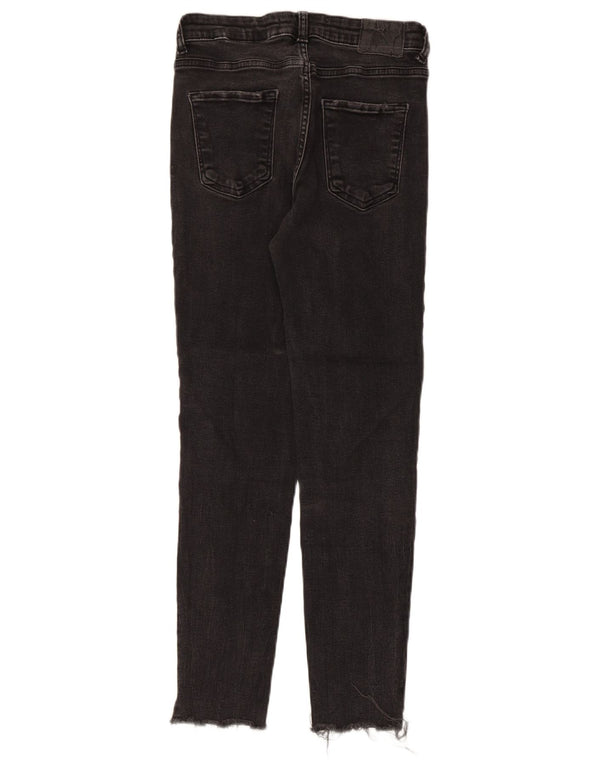 Zara Womens Crop Skinny Jeans EU 38 Small W28 L26 Black
