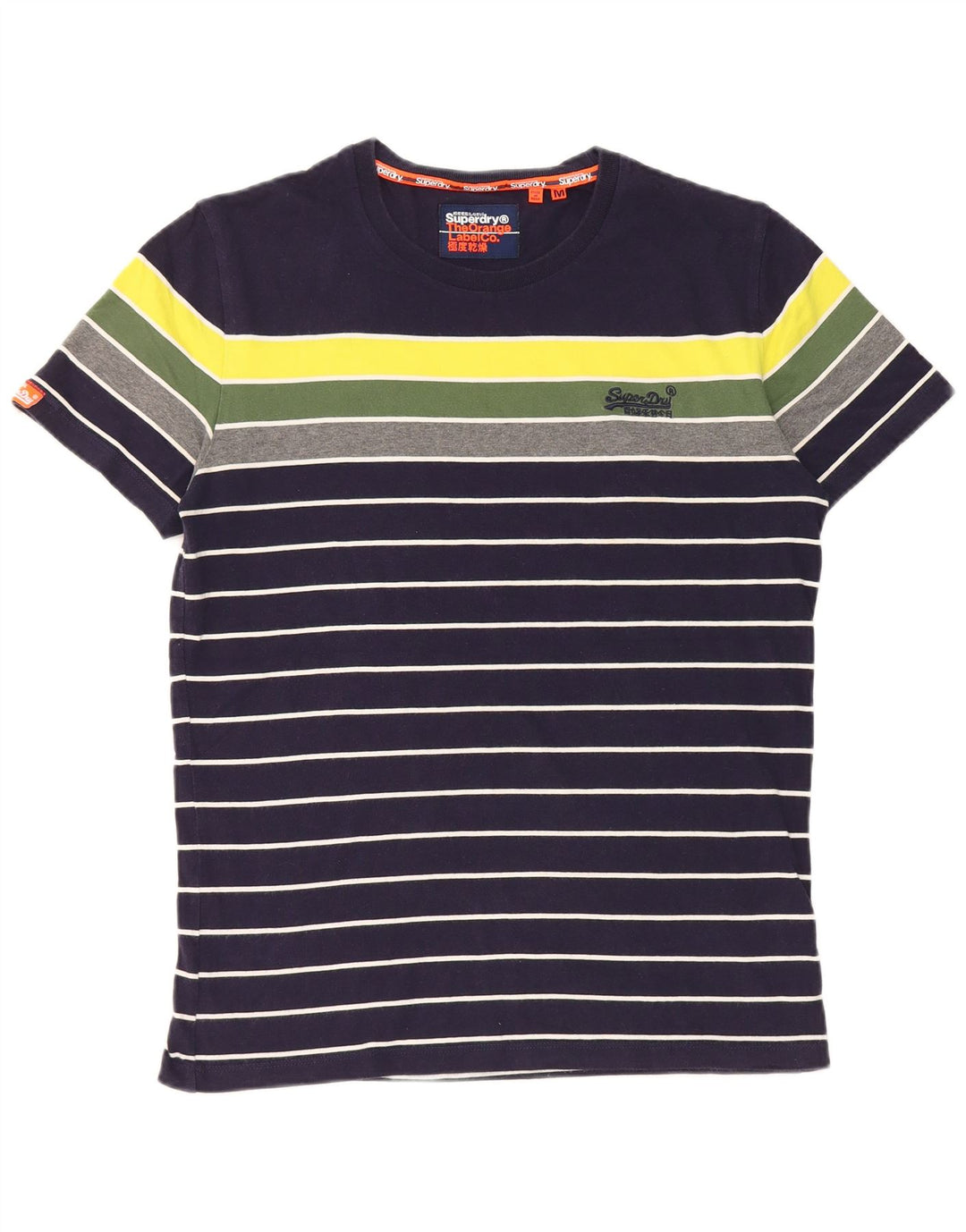Superdry T-shirt top til mænd Medium Marineblå Colourblock Bomuld
