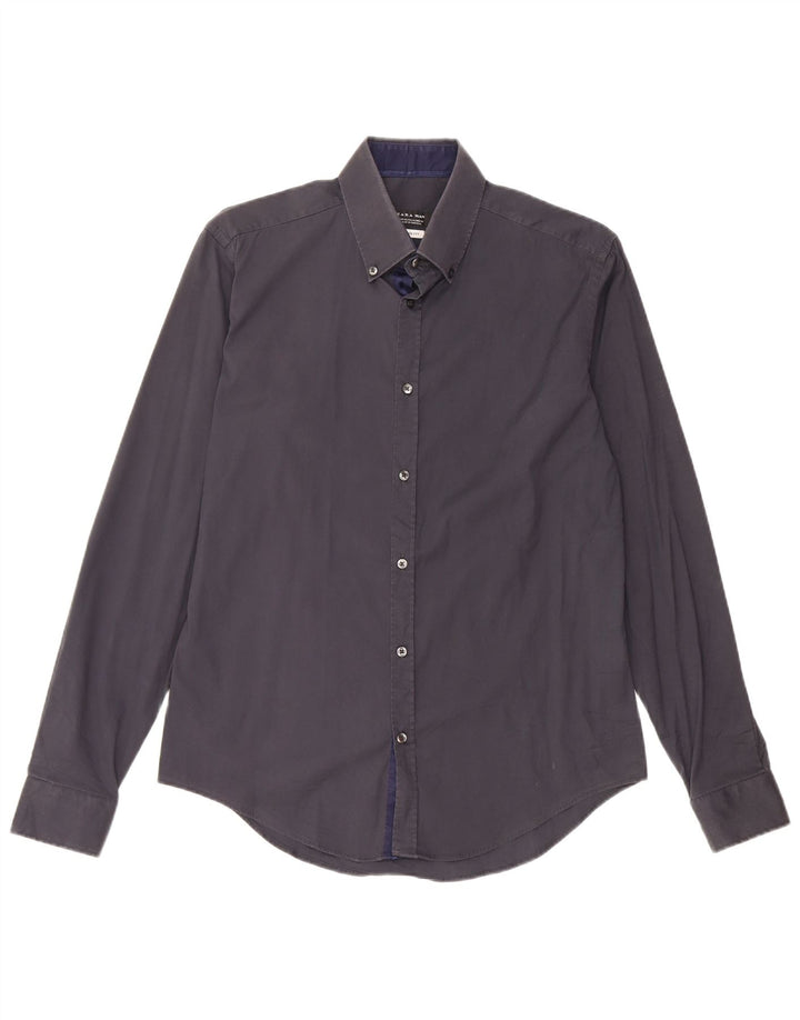 Zara Herre Slim Fit skjorte Medium Navy Blue