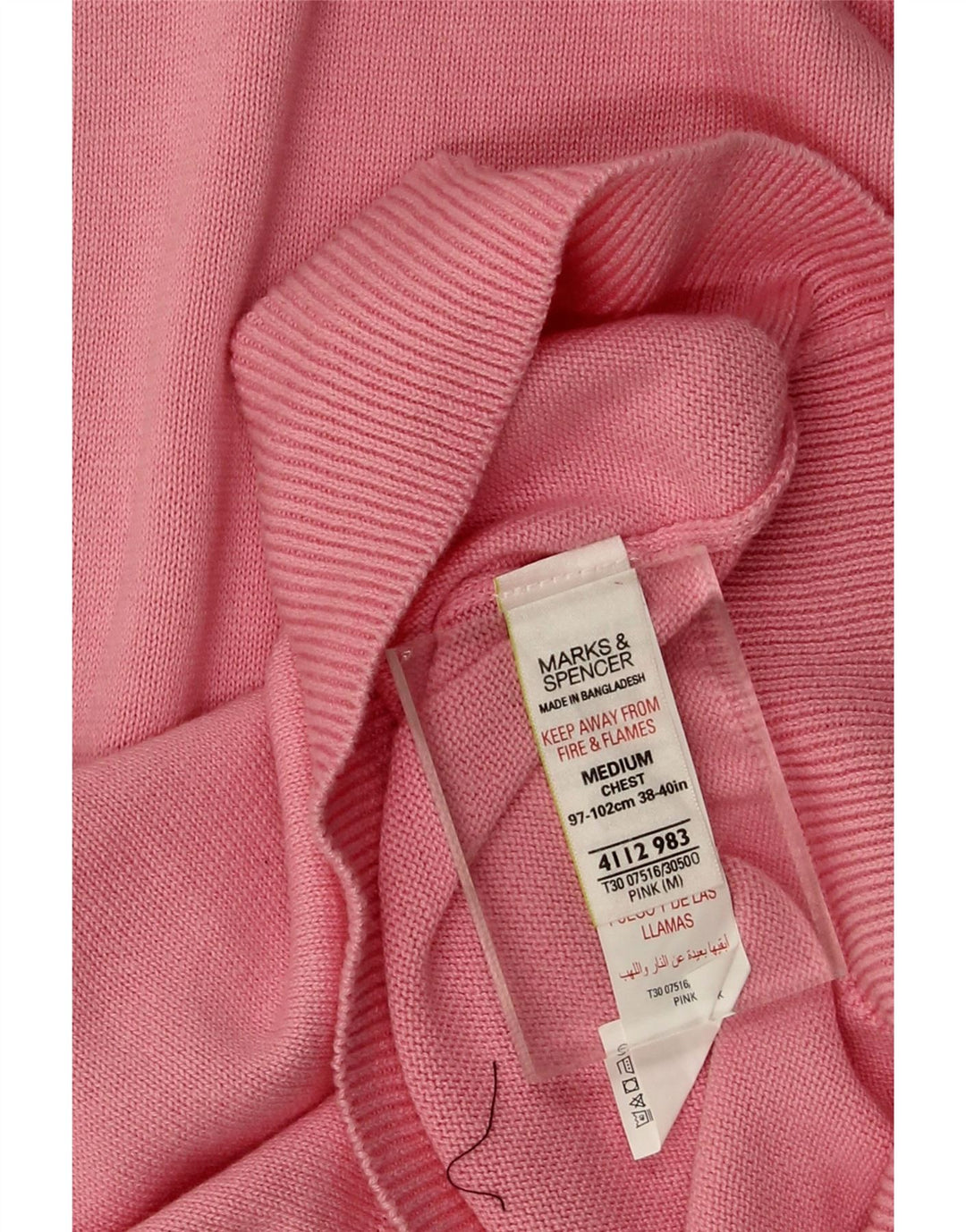 Marks & Spencer Herre V-hals sweater Medium Pink Bomuld