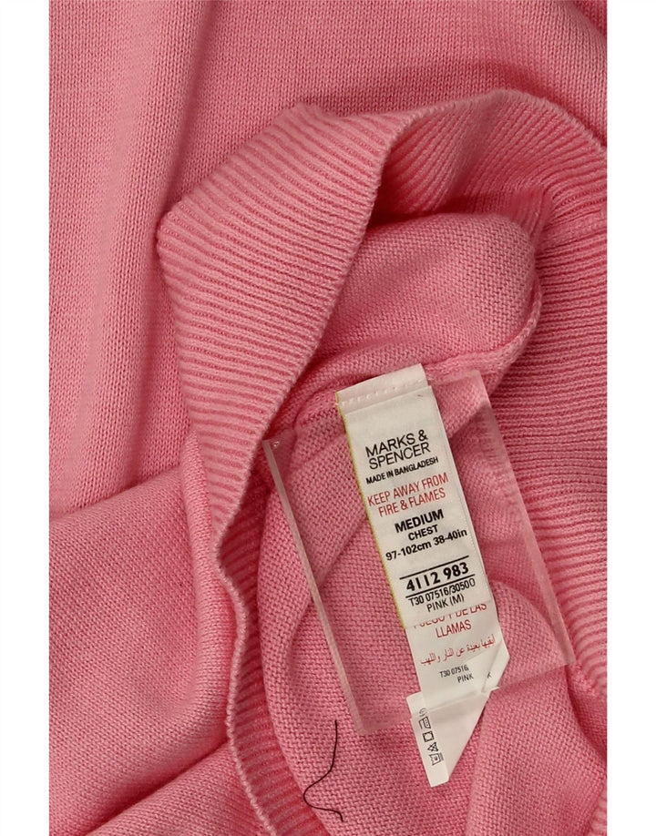 Marks & Spencer Herre V-hals sweater Medium Pink Bomuld
